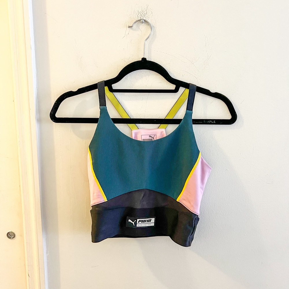 Puma TZ crop top, green/pink/black, size small - Picture 4 of 12